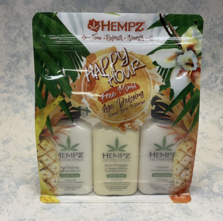 Hempz Happy Hour 3 Scents of Herbal Body Moisturizers 